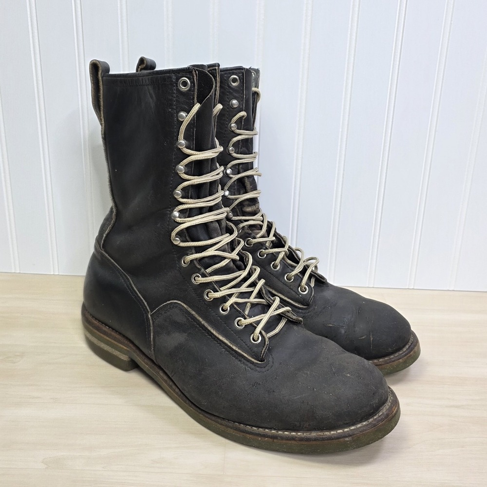 Red Wing 919 Lineman Boots Green Sole Vintage Rare🇺🇸 USA Distressed Size 13 C